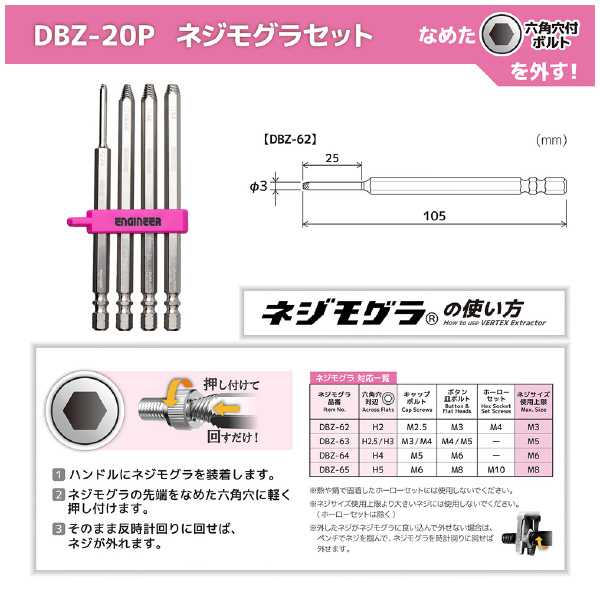 （株）エンジニア 合体工具8点セット PINK＆BLACK 合体工具８点セット　ＰＩＮＫ＆ＢＬＡＣＫ DXZ-09P