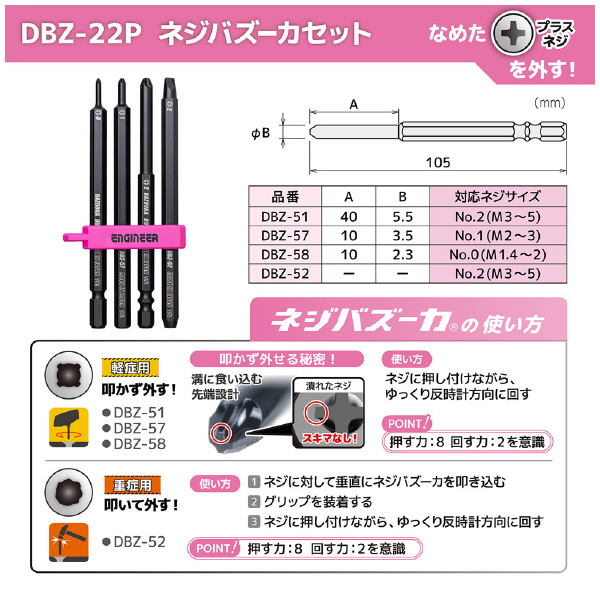 （株）エンジニア 合体工具8点セット PINK＆BLACK 合体工具８点セット　ＰＩＮＫ＆ＢＬＡＣＫ DXZ-09P