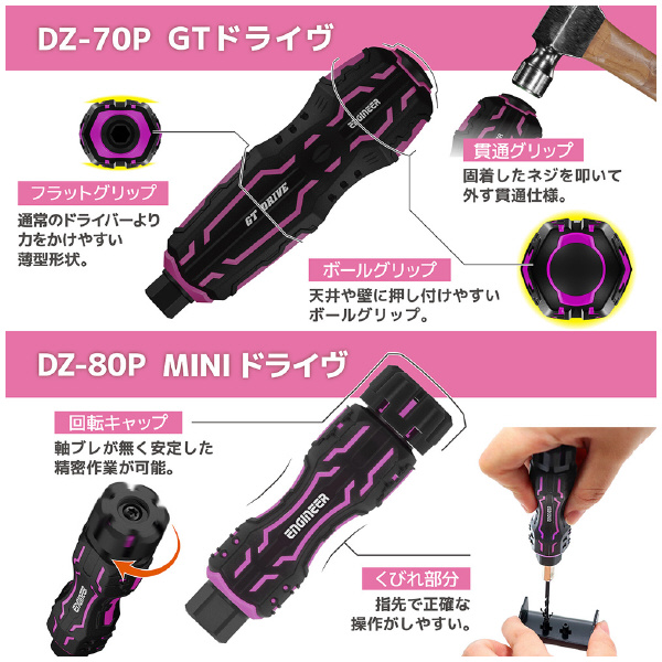 （株）エンジニア ネジレスQセット DXZ ネジレスＱセット　ＰＩＮＫ＆ＢＬＡＣＫ DXZ-11P