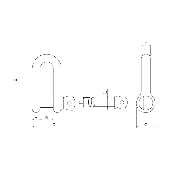 オーエッチ工業（株） ピン脱落防止長シャックル ピン脱落防止長シャックル SCRL-15T