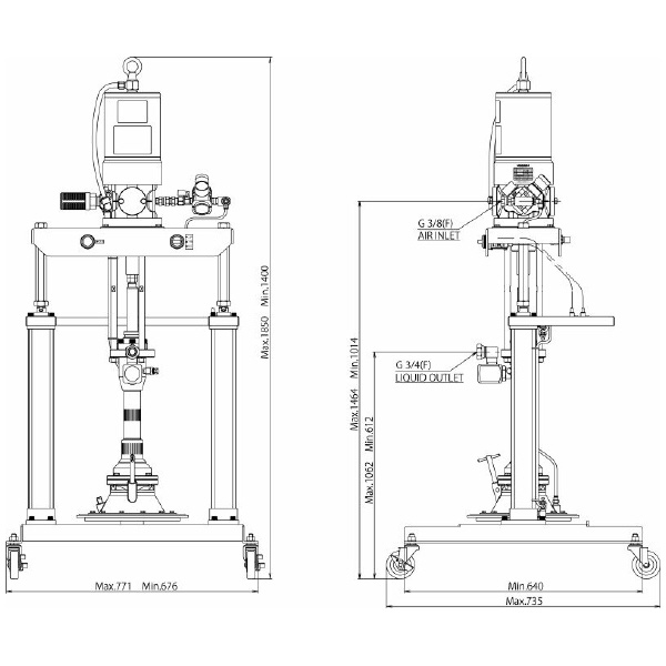 （株）ヤマダコーポレーション 高粘度ポンプユニット SR140P PWAL-T 高粘度ポンプユニット SR140P50PWAL-T