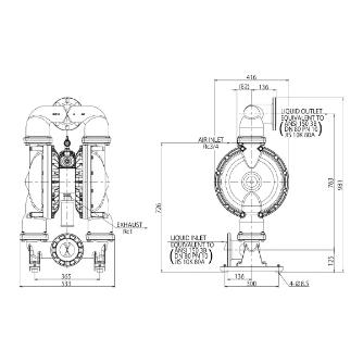 （株）ヤマダコーポレーション ダイアフラムポンプ NDP-800 ダイアフラムポンプ NDP-800BSH/T