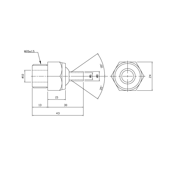 日機（株） ポイントフィットノズル(標準型) メートルネジ型シリーズ NNM ポイントフィットノズル（標準型） NNM20-30