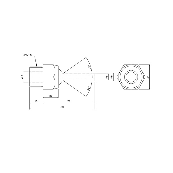 日機（株） ポイントフィットノズル(標準型) メートルネジ型シリーズ NNM ポイントフィットノズル（標準型） NNM20-50