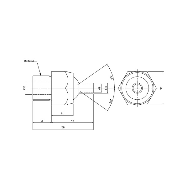 日機（株） ポイントフィットノズル(標準型) メートルネジ型シリーズ NNM ポイントフィットノズル（標準型） NNM24-40