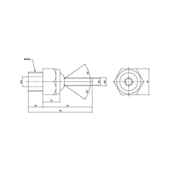 日機（株） ポイントフィットノズル(標準型) メートルネジ型シリーズ NNM ポイントフィットノズル（標準型） NNM24-60