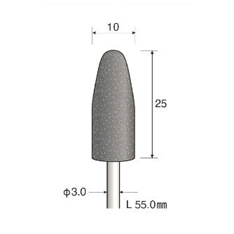 ミニター（株） 樹脂用ゴム砥石 C ＃80 φ10 DB 樹脂用ゴム砥石　Ｃ　＃８０　φ１０ DB3601