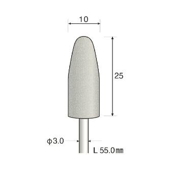 ミニター（株） 樹脂用ゴム砥石 GC ＃600 φ10 DB 樹脂用ゴム砥石　ＧＣ　＃６００　φ１０ DB3603