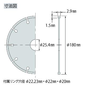 （株）ロブテックス 溶着ダイヤモンドホイール BTA 溶着ダイヤモンドホイール BTA180