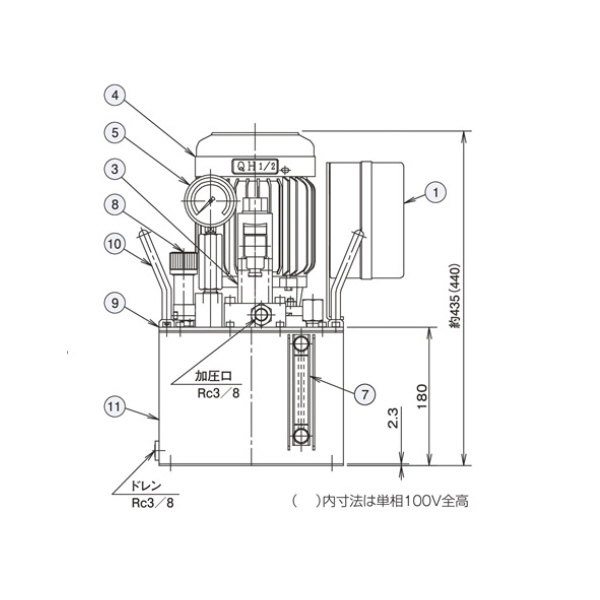 （株）大阪ジャッキ製作所 Ｑ形油圧ポンプ QH Ｑ形油圧ポンプ QH1/2S-F