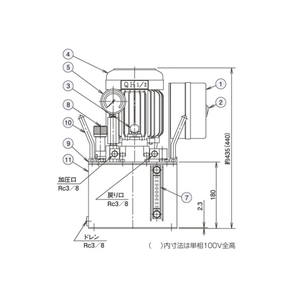 （株）大阪ジャッキ製作所 Ｑ形油圧ポンプ QH Ｑ形油圧ポンプ QH1/2S-K