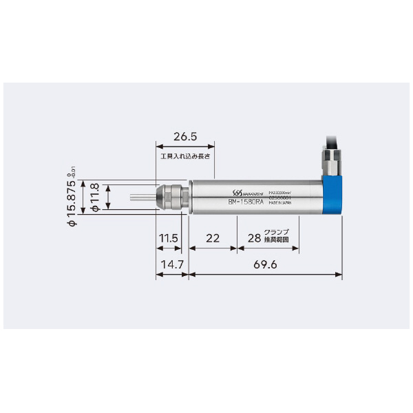 （株）ナカニシ CNC自動旋盤用ストレートモータスピンドル BM-1580RA モータスピンドル BM-1580RA Motor Spindle