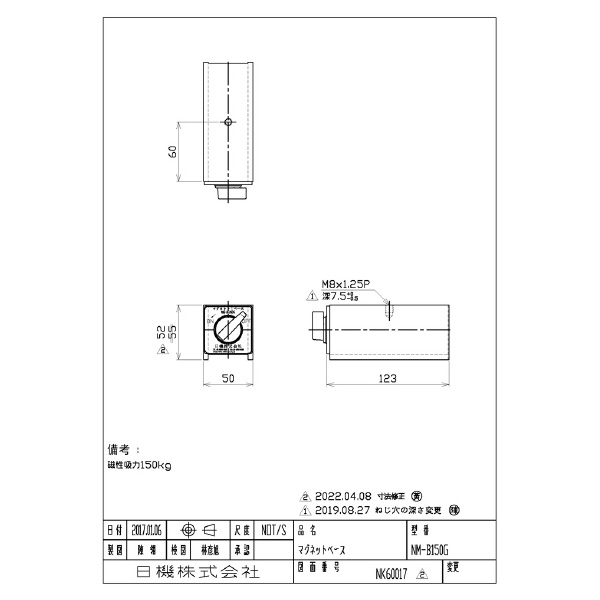 日機（株） マグネットベース NM マグネットスタンド NM-B150G