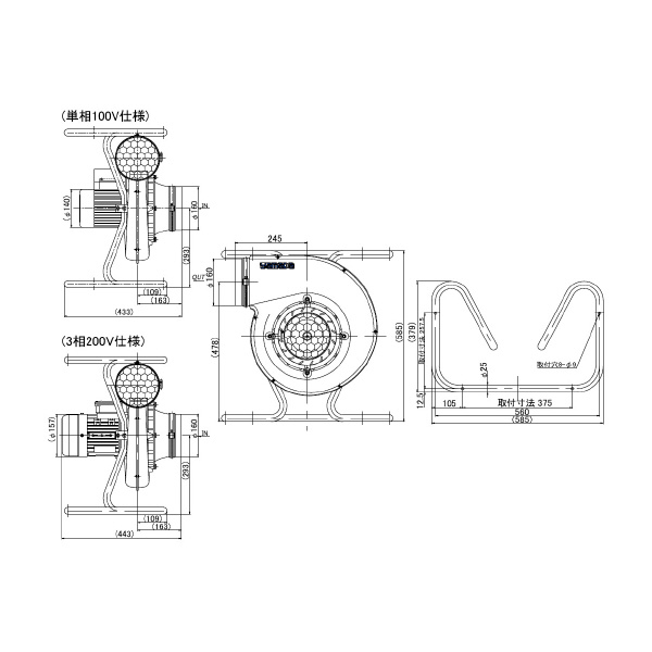 （株）ヤマダコーポレーション ファン 別置型・標準仕様 Ｎ２４ファンＦ N24F-1006
