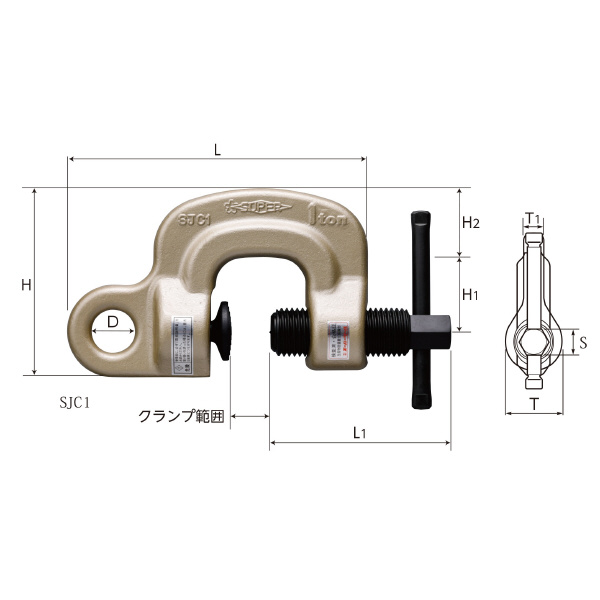 （株）スーパーツール スクリューカムクランプ(J型) SJC スクリューカムクランプ（Ｊ型） SJC0.5RF
