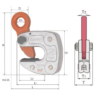（株）スーパーツール 形鋼クランプ HLC-SRF 形鋼クランプ HLC0.5SRF