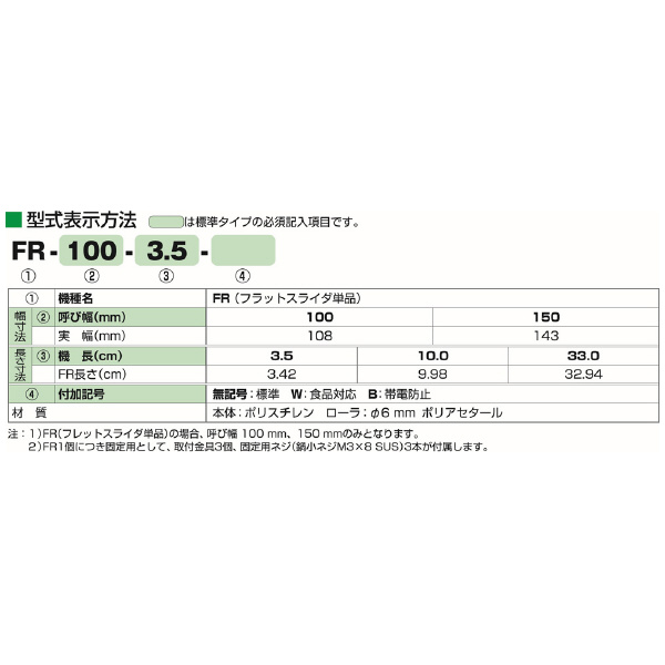 マルヤス機械（株） フラットスライダ FR フラットスライダ（ＦＲ・単品） FR-150-10.0