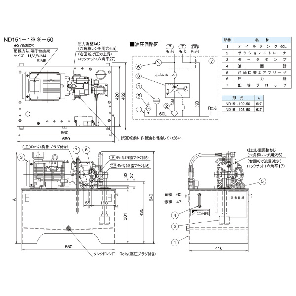 ダイキン工業（株） 油圧ユニットパック ND 油圧ユニットパック ND151-103-50