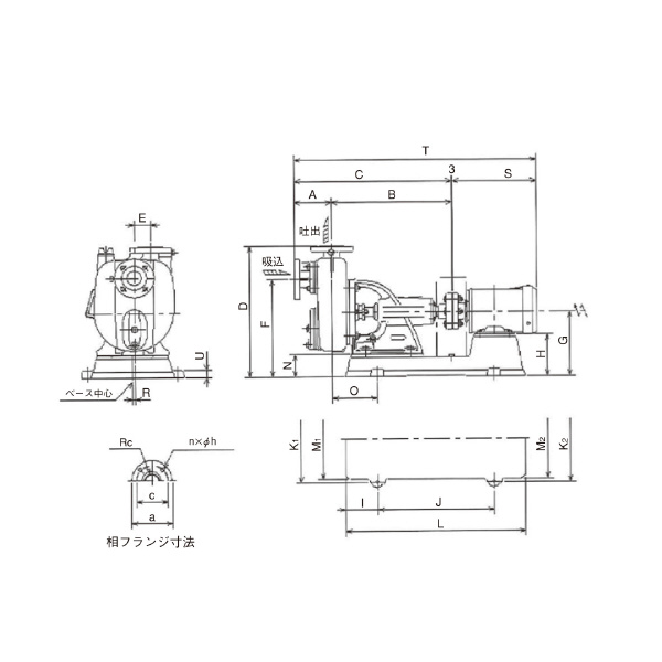 （株）寺田ポンプ製作所 陸上ポンプ(鋳鉄製) OH 陸上ポンプ（鋳鉄製） OH-3E ｵｸｿﾄMﾂｷ 50HZ