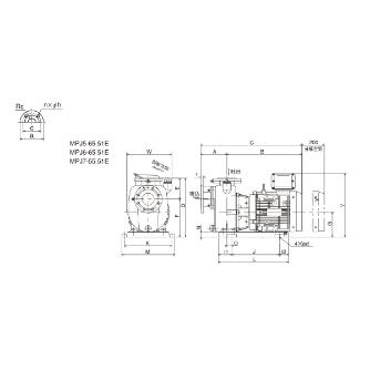 （株）寺田ポンプ製作所 陸上ポンプ(鋳鉄製) MPJ 陸上ポンプ（鋳鉄製） MPJ5-65.51E