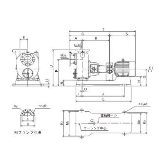 （株）寺田ポンプ製作所 陸上ポンプ(鋳鉄製) O 陸上ポンプ（鋳鉄製） O-3GE Mﾅｼ 50HZ