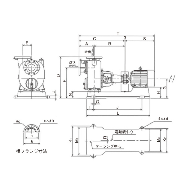 （株）寺田ポンプ製作所 陸上ポンプ(鋳鉄製) O 陸上ポンプ（鋳鉄製） O-3GE Mﾅｼ 50HZ