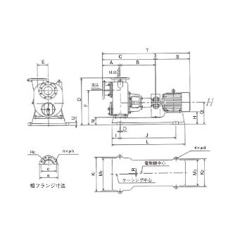 （株）寺田ポンプ製作所 陸上ポンプ(鋳鉄製) O 陸上ポンプ（鋳鉄製） O-3ME Mﾅｼ 50HZ