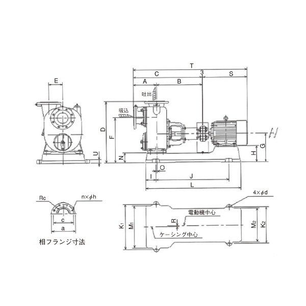 （株）寺田ポンプ製作所 陸上ポンプ(鋳鉄製) O 陸上ポンプ（鋳鉄製） O-3ME Mﾅｼ 50HZ