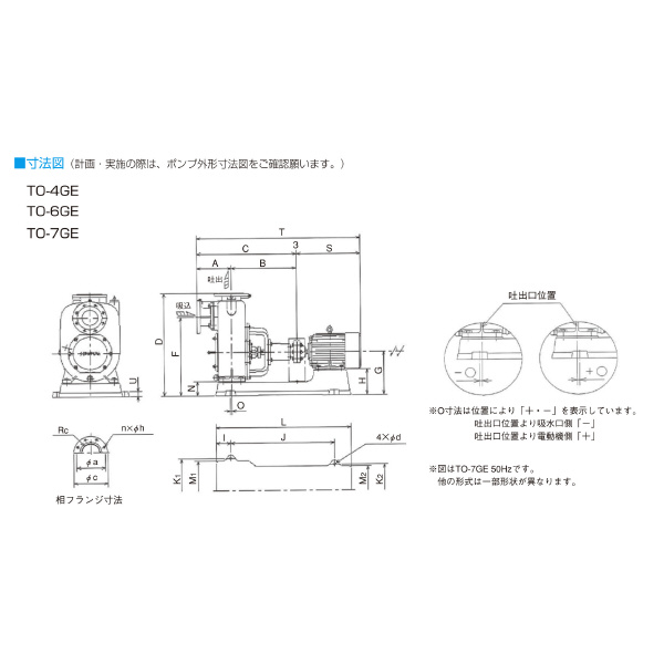 （株）寺田ポンプ製作所 陸上ポンプ(鋳鉄製) TO 陸上ポンプ（鋳鉄製） TO-6GE Mﾅｼ 60HZ