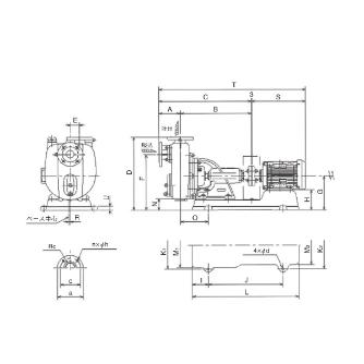 （株）寺田ポンプ製作所 陸上ポンプ(鋳鉄製) OHW 陸上ポンプ（鋳鉄製） OHW-4ME ｵｸｿﾄMﾂｷ 50HZ