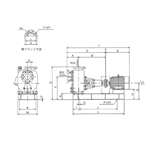 （株）寺田ポンプ製作所 陸上ポンプ(鋳鉄製) O 陸上ポンプ（鋳鉄製） O-10E Mﾅｼ 50HZ