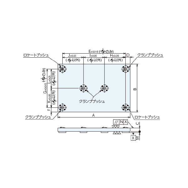 （株）ナベヤ Qーロック内蔵プレート(フラット) MCQ Ｑ－ロック内蔵プレート（フラット） MCQ0640-F