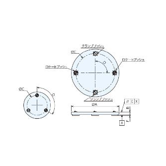 （株）ナベヤ Qーロック内蔵丸型プレート交換 フラット RMCQ Ｑ－ロック内蔵丸型プレート交換　フラット RMCQ400-F