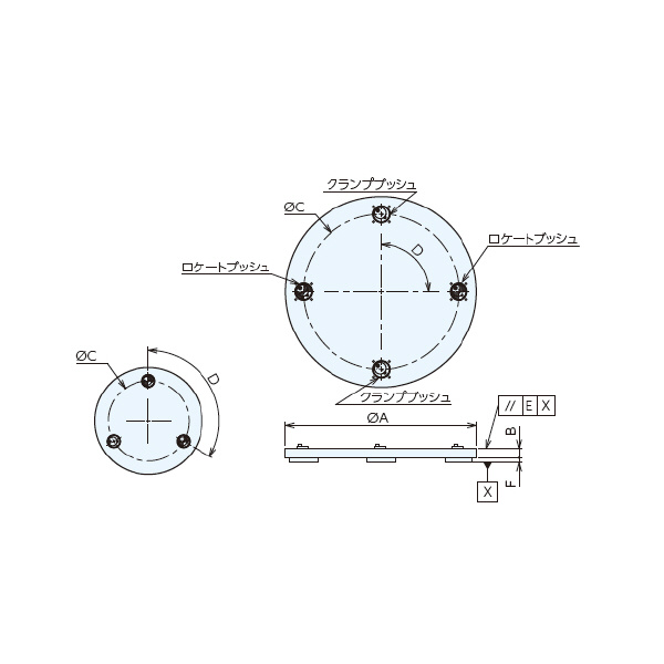 （株）ナベヤ Qーロック内蔵丸型プレート交換 フラット RMCQ Ｑ－ロック内蔵丸型プレート交換　フラット RMCQ500-F