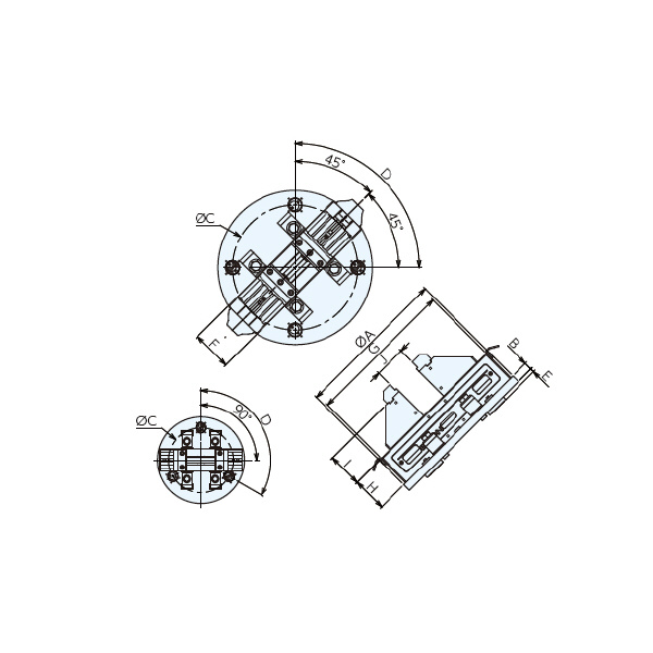 （株）ナベヤ Qーロック内蔵丸型プレート交換 バイス付 RMCQ Ｑ－ロック内蔵丸型プレート交換　バイス付 RMCQ400-100M
