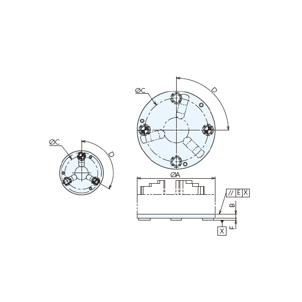 （株）ナベヤ Qーロック内蔵丸型プレート交換チャック付 RMCQ Ｑ－ロック内蔵丸型プレート交換チャック付 RMCQ300-10IN