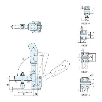 （株）ナベヤ トグルダウンクランプ 6800B トグルダウンクランプ６８００Ｂ 6800B-2
