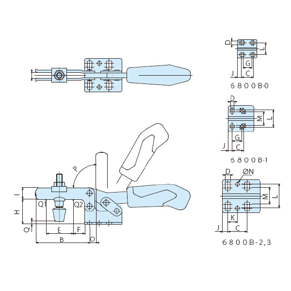 （株）ナベヤ トグルダウンクランプ 6830B トグルダウンクランプ６８００Ｂ 6830B-1