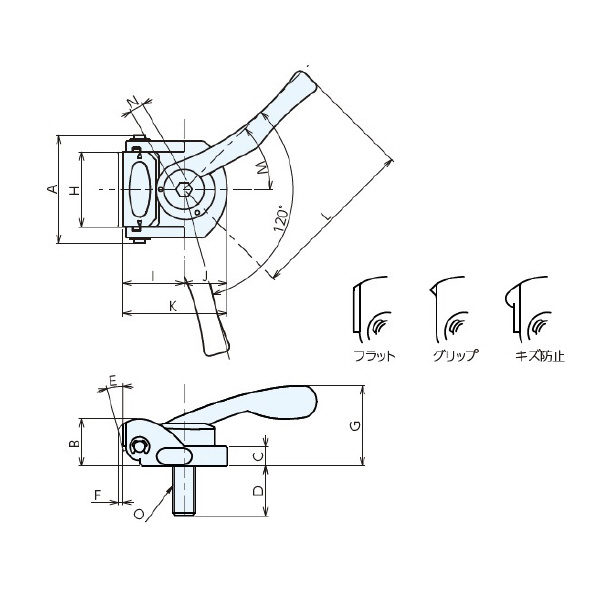 （株）ナベヤ クイックダウンクランプ2レバーT溝タイプ QDLT クイックダウンクランプ２レバーＴ溝タイプ QDLT08-GJ