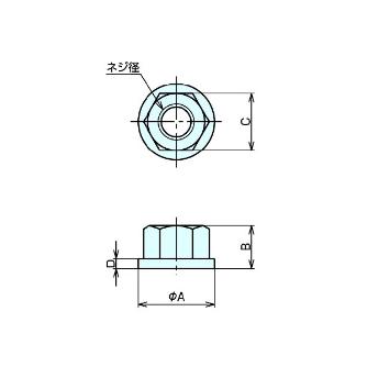 （株）ナベヤ フランジナット SUS30° FNM フランジナット　ＳＵＳ３０° FNM0006SS