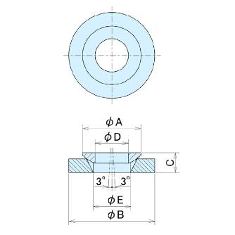 （株）ナベヤ 球面座金(SUS)異径タイプ SW 球面座金（ＳＵＳ）異径タイプ SW12SMFD