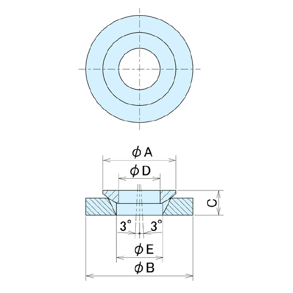（株）ナベヤ 球面座金(SUS)異径タイプ SW 球面座金（ＳＵＳ）異径タイプ SW12SSMFD