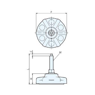 （株）ナベヤ 昇降付き防振フット(ダイヤル式) BFD 昇降付き防振フット（ダイヤル式） BFD18M630