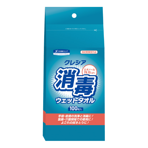 日本製紙クレシア（株） 消毒ウエットタオル 消毒ウエットタオル／大箱単位 64125 ﾂﾒｶｴ