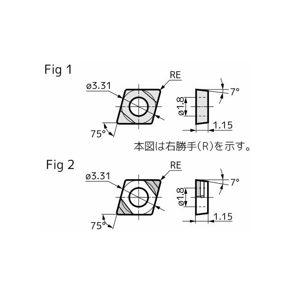 住友電気工業（株） スミボロン スローアウェイチップ 2NU-ECXA-LF スミボロン　スローアウェイチップ 2NU-ECXA030X02LF BN2000