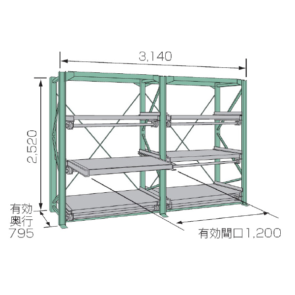 ムラテックＫＤＳ（株） スライドラック SSR30 スライドラック SSR30-2512(3HTR)