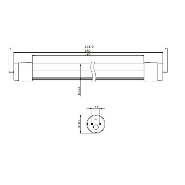 （株）ソディックエフ・ティ 20形蛍光灯代替LED灯 工事取付タイプ(直結工事必要) DSL-600きらめき ２０形蛍光灯代替ＬＥＤ灯　工事取付 DSL-600ｷﾗﾒｷ-ｶﾝ ﾚｲﾄｳ･ﾎﾞｳｼﾂ