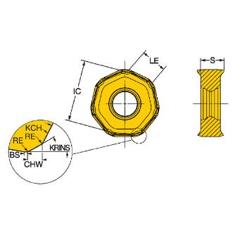 サンドビック（株） コロミル745 チップ 【C】 745R コロミル７４５　チップ　【Ｃ】 745R-2109E-M30 K20W