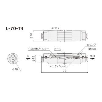 （株）前田シェルサービス インラインメンブレンフィルター インラインメンブレンフィルター L-70-T4