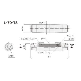 （株）前田シェルサービス インラインメンブレンフィルター インラインメンブレンフィルター L-70-T8